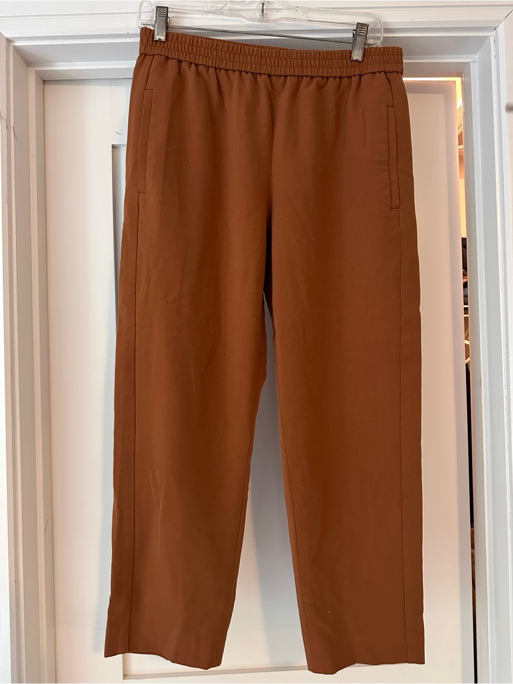 Calvin Klein Men's Rust Brown Elastic Waist Chinos